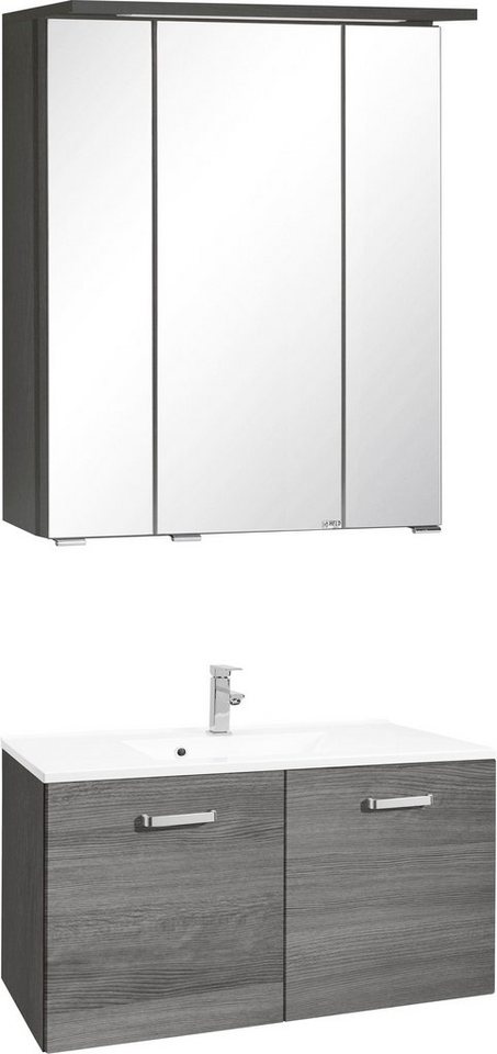 welltime Badmöbel-Set Ravenna, (2-St), Breite 80 cm, Bad-Unterschrank mit 2 Türen von welltime