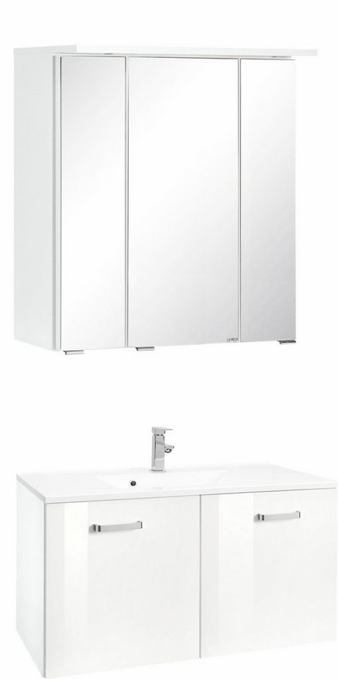 welltime Badmöbel-Set Ravenna, (2-St), Breite 80 cm, Bad-Unterschrank mit 2 Türen von welltime