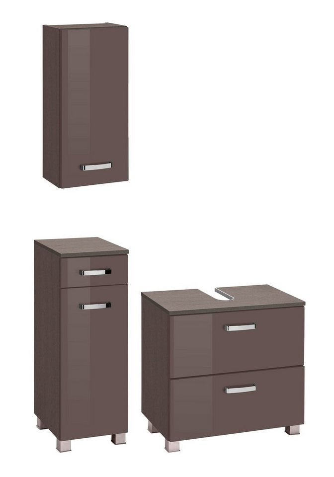 welltime Badmöbel-Set Ravenna, (3-St), Hängeschrank, Unterschrank, Waschbeckenunterbeckenschrank von welltime