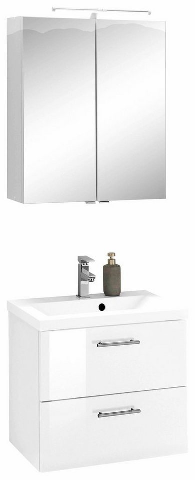 welltime Badmöbel-Set Venedig, (2-St), Spiegelschrank und Waschplatz von welltime