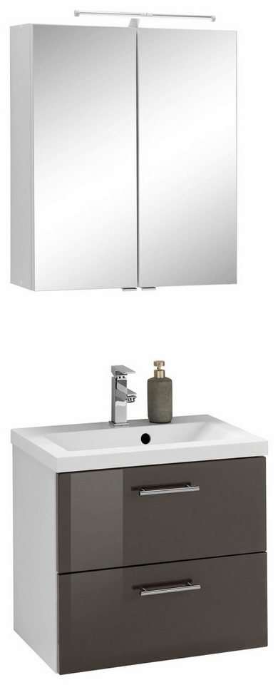 welltime Badmöbel-Set Venedig, (2-St), Spiegelschrank und Waschplatz von welltime