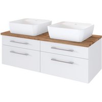 HELD MÖBEL Doppel-Waschtisch-Set »DAVOS«, 9-teilig - weiss von HELD MÖBEL