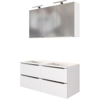 HELD MÖBEL Doppel-Waschtisch-Set »GARDA«, 7-teilig - weiss von HELD MÖBEL