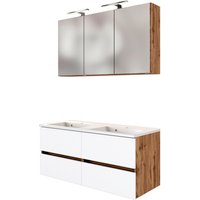 HELD MÖBEL Doppel-Waschtisch-Set »LUCCA«, 7-teilig - weiss von HELD MÖBEL