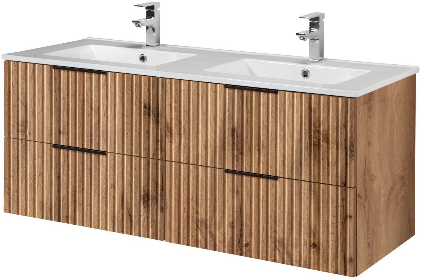 HELD MÖBEL Doppelwaschtisch Trento, Badmöbel in Breite 120 cm, 2 Doppel-Waschbecken zur Auswahl von HELD MÖBEL