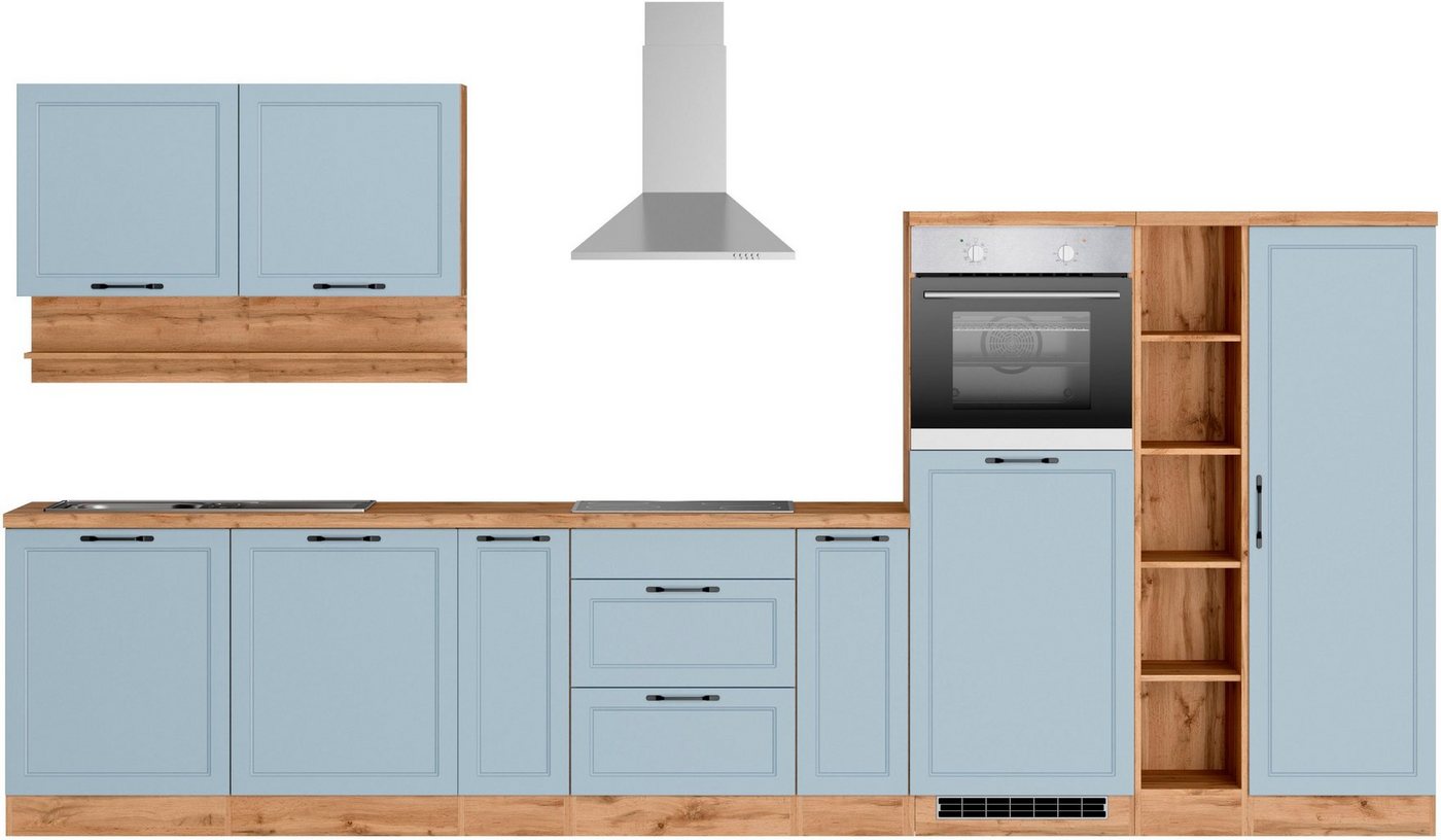 Kochstation Küche KS-Lana, 380 cm breit, wahlweise mit oder ohne E-Geräte von Kochstation