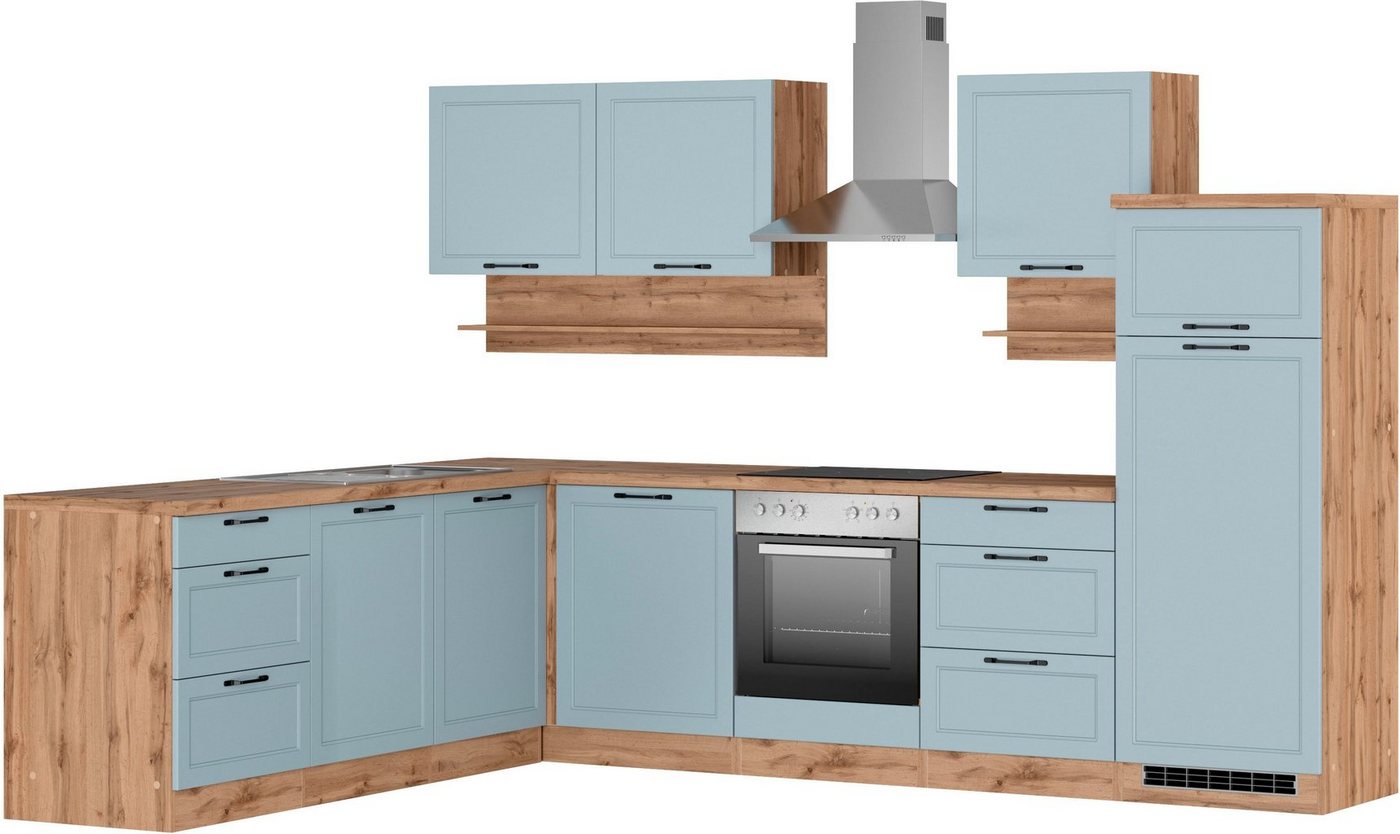 Kochstation Küche KS-Lana, Stellbreite 240/300 cm, wahlweise mit oder ohne E-Geräte von Kochstation