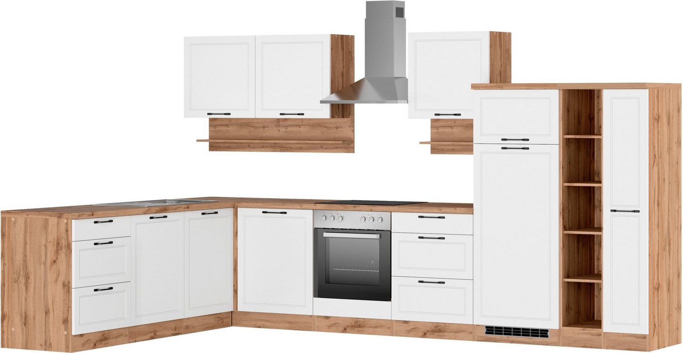 Kochstation Küche KS-Lana, Stellbreite 240/360 cm, wahlweise mit oder ohne E-Geräte von Kochstation