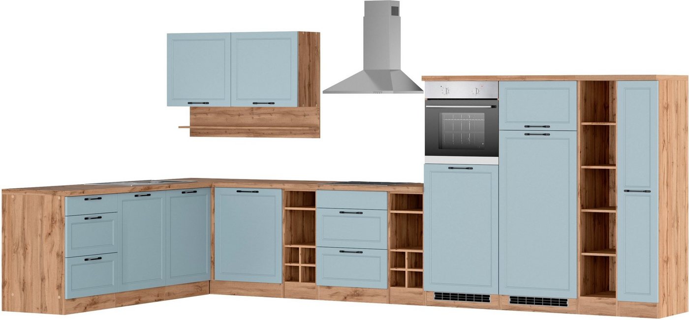 Kochstation Küche KS-Lana, Stellbreite 240/420 cm, wahlweise mit E-Geräten von Kochstation