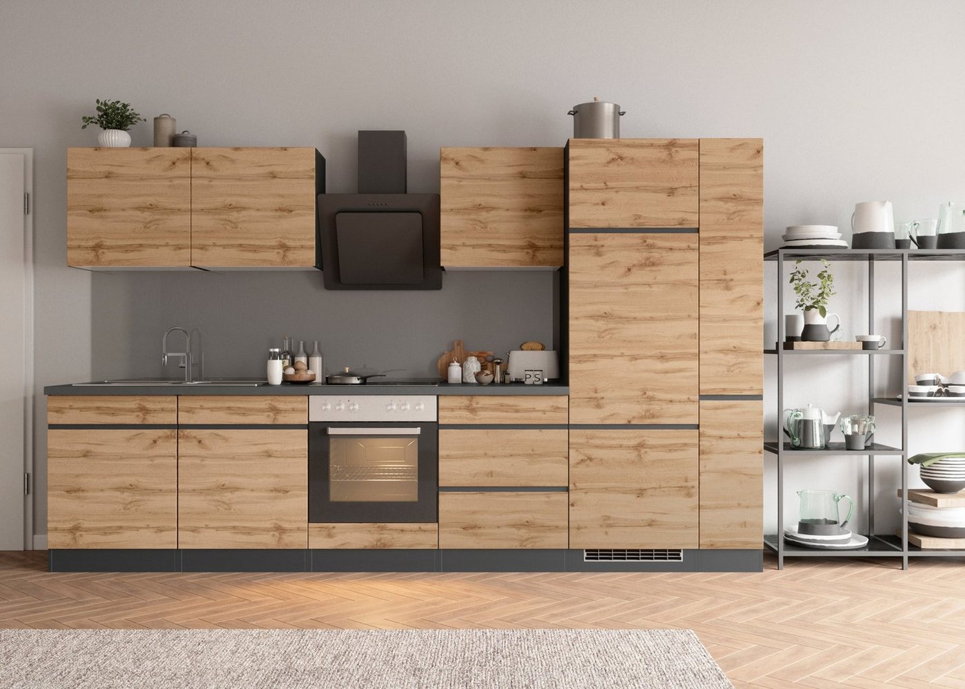 Kochstation Küche KS-Riesa, Stellbreite 330 cm, wahlweise mit oder ohne E-Geräte von Kochstation