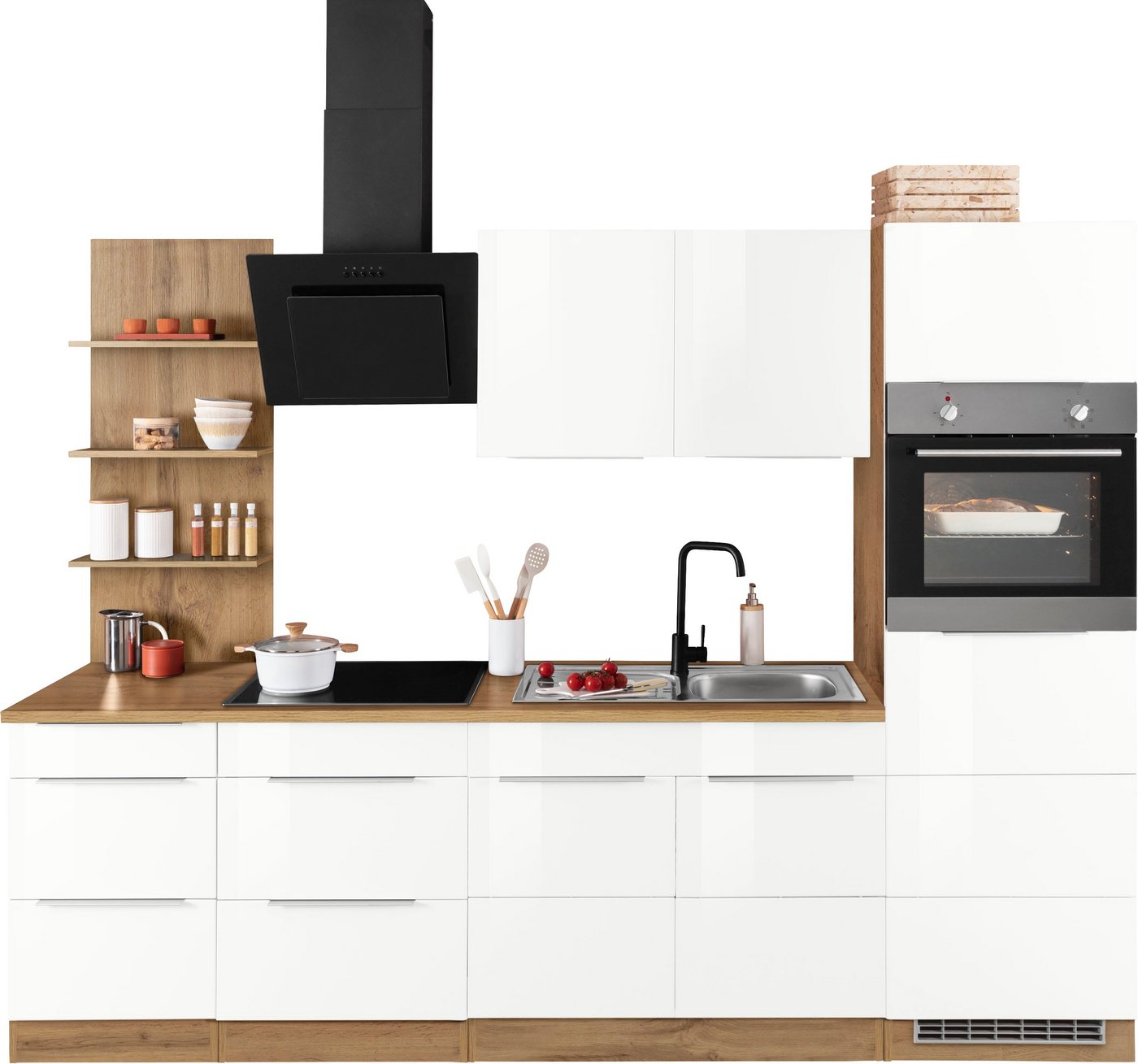 KOCHSTATION Küchenzeile KS-Brindisi Breite 270 cm, wahlweise mit E-Geräten und Induktion, mit MDF-Fronten und Regal KOCHSTATION Küchenzeile KS-Brindisi Breite 270 cm, wahlweise mit E-Geräten und Induktion, mit MDF-Fronten und Regal von KOCHSTATION