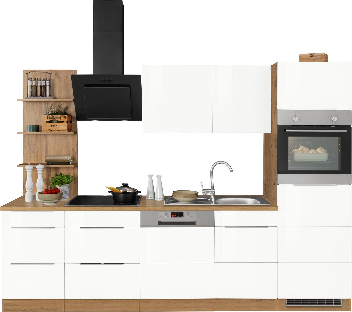 KOCHSTATION Küchenzeile KS-Brindisi Breite 280 cm, wahlweise mit E-Geräten und Induktion, mit MDF-Fronten und Regal KOCHSTATION Küchenzeile KS-Brindisi Breite 280 cm, wahlweise mit E-Geräten und Induktion, mit MDF-Fronten und Regal von KOCHSTATION
