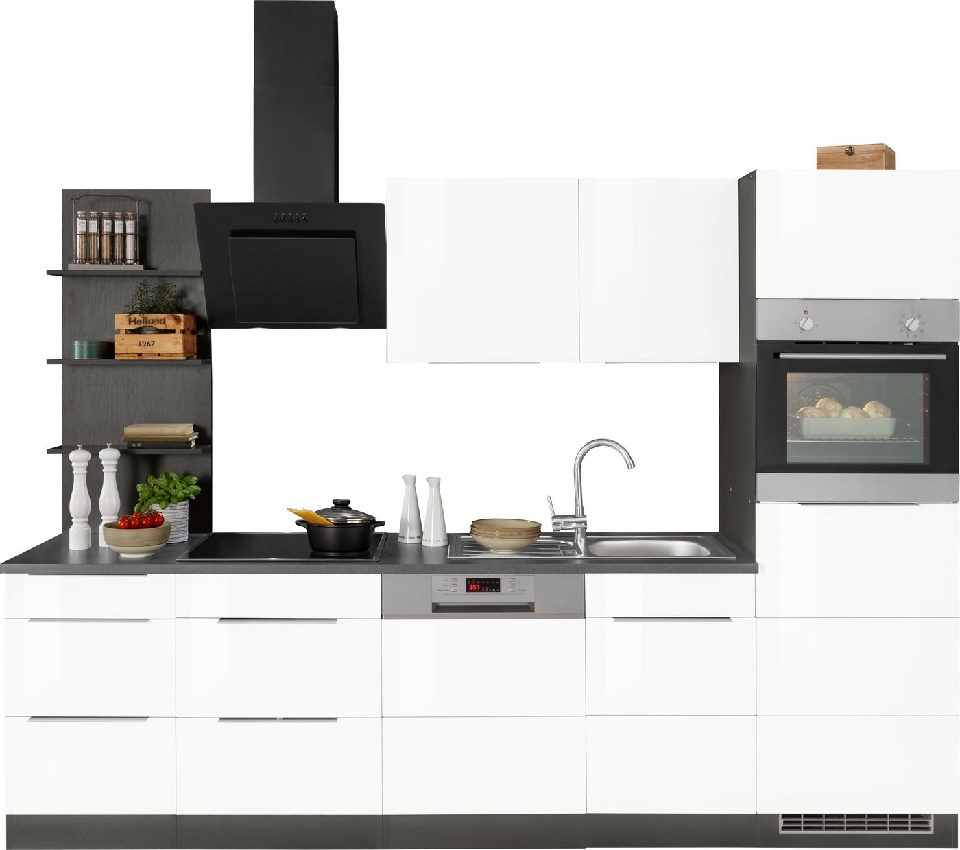 Kochstation Küchenzeile KS-Brindisi, ohne Geräte, Breite 280 cm von Kochstation