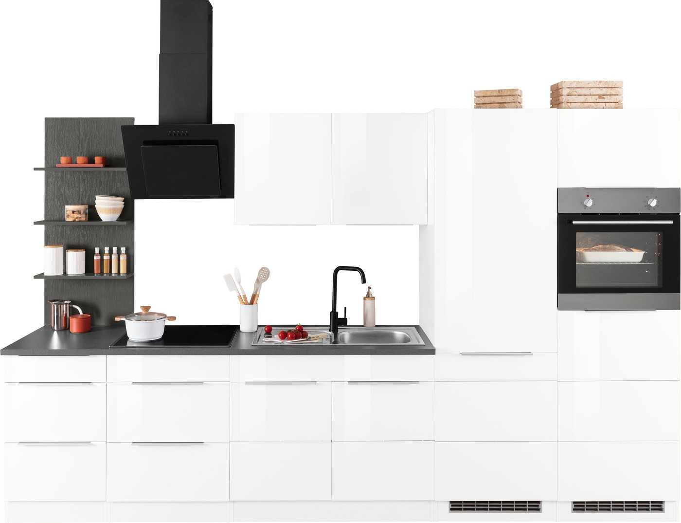 Kochstation Küchenzeile KS-Brindisi, ohne Geräte, Breite 330 cm von Kochstation