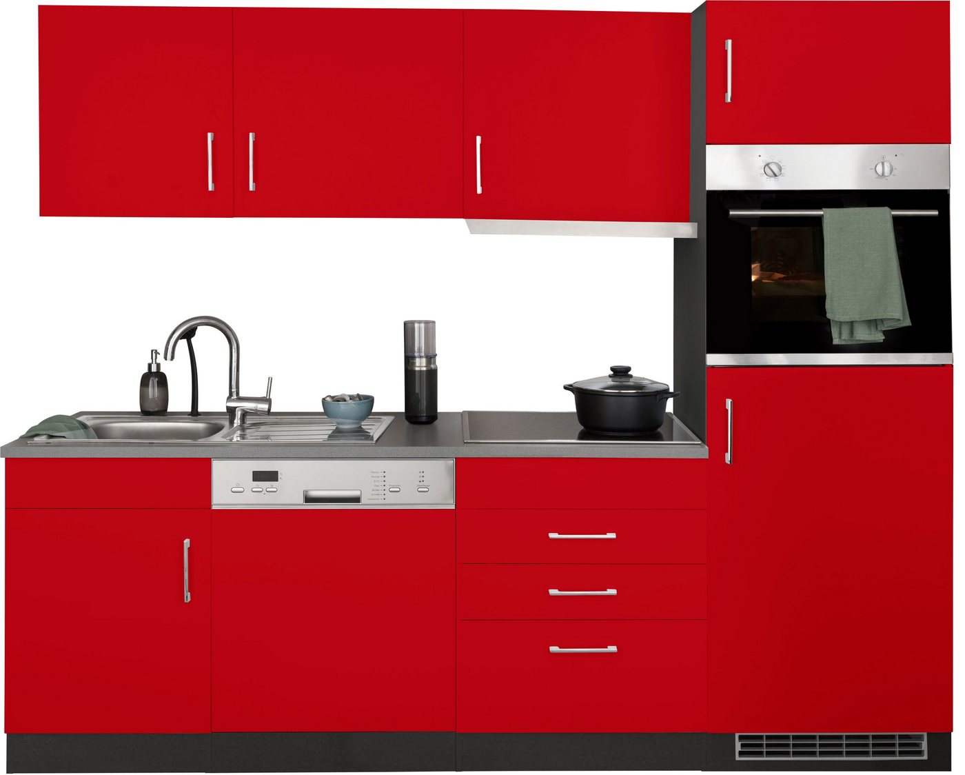 HELD MÖBEL Küchenzeile Paris, mit E-Geräten, Breite 230 cm, wahlweise mit Induktionskochfeld von HELD MÖBEL