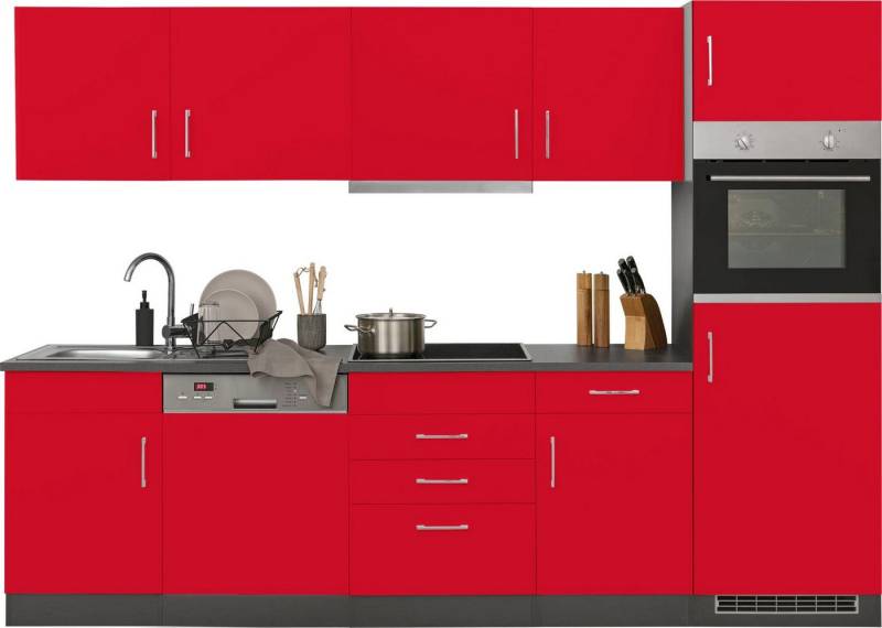 HELD MÖBEL Küchenzeile Paris, mit E-Geräten, Breite 280 cm, wahlweise mit Induktionskochfeld von HELD MÖBEL