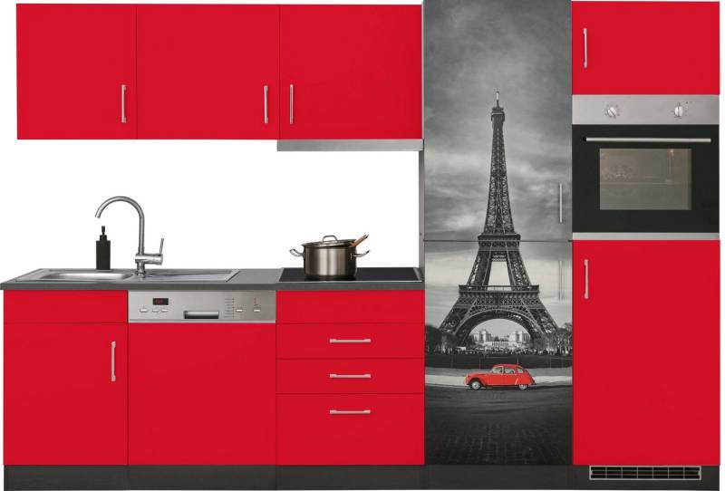 HELD MÖBEL Küchenzeile Paris, mit E-Geräten, Breite 290 cm, wahlweise mit Induktionskochfeld von HELD MÖBEL
