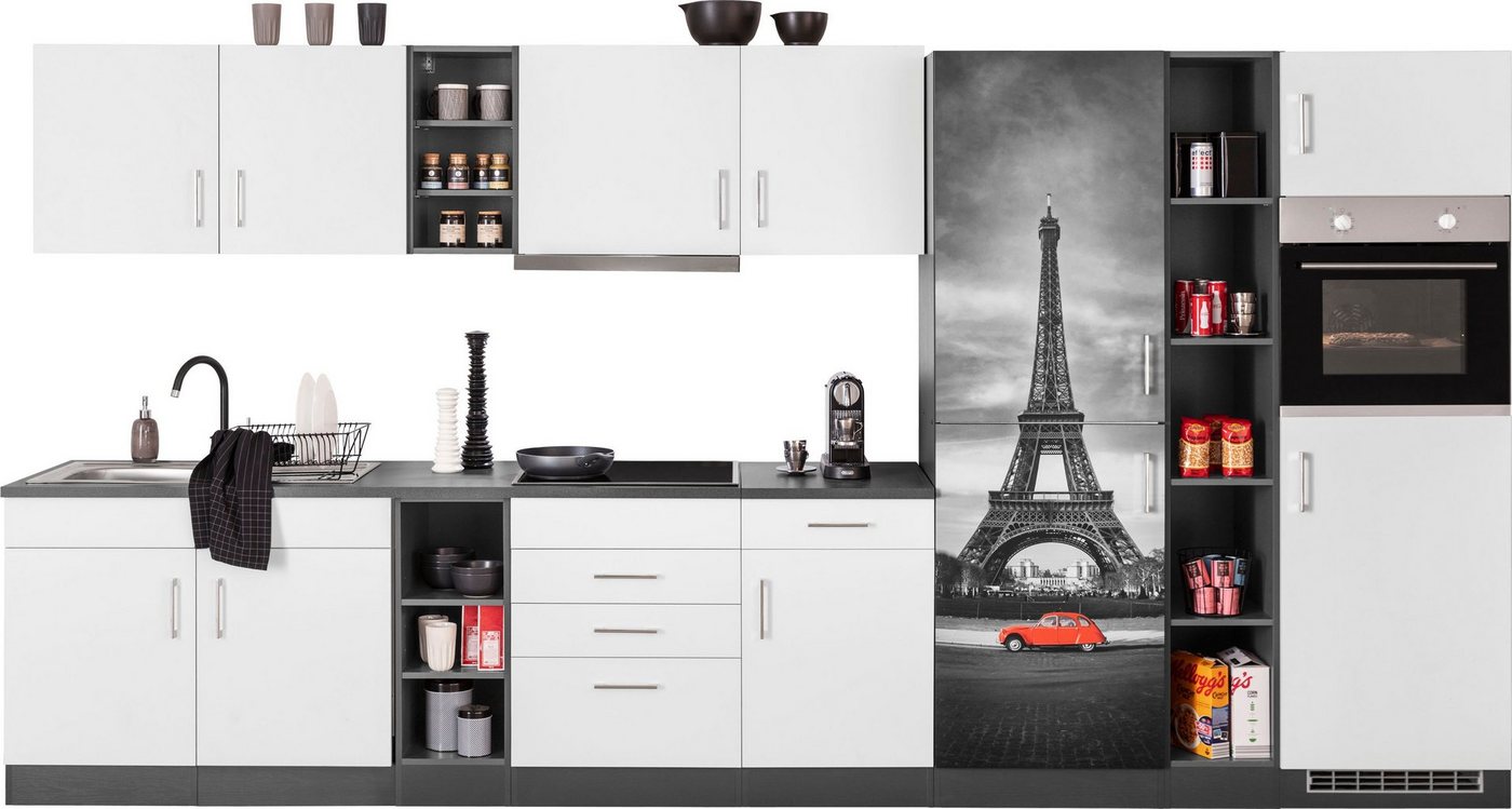 HELD MÖBEL Küchenzeile Paris, mit E-Geräten, Breite 390 cm von HELD MÖBEL