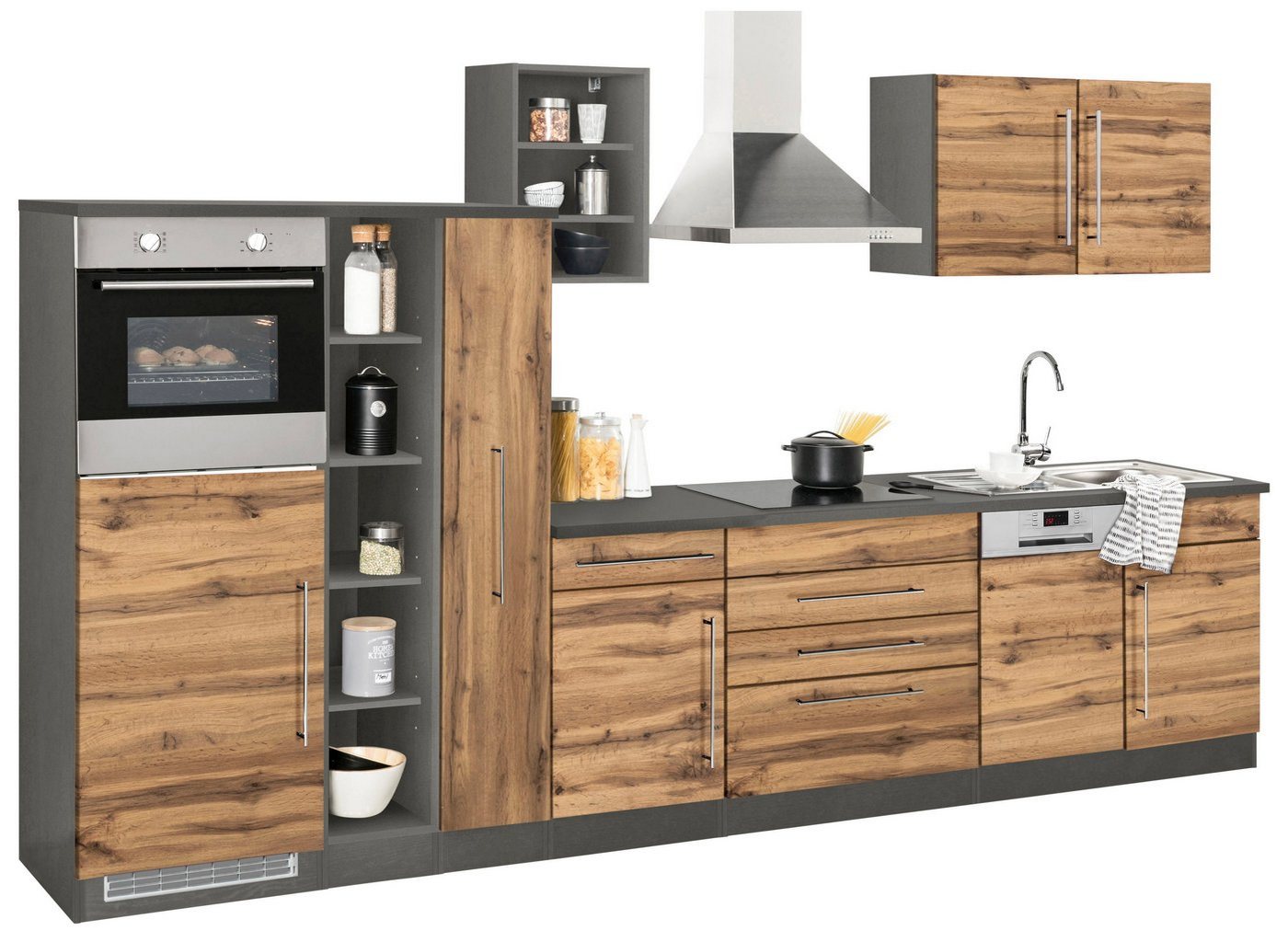 Kochstation Küchenzeile KS-Samos, ohne E-Geräte, Breite 350 cm von Kochstation