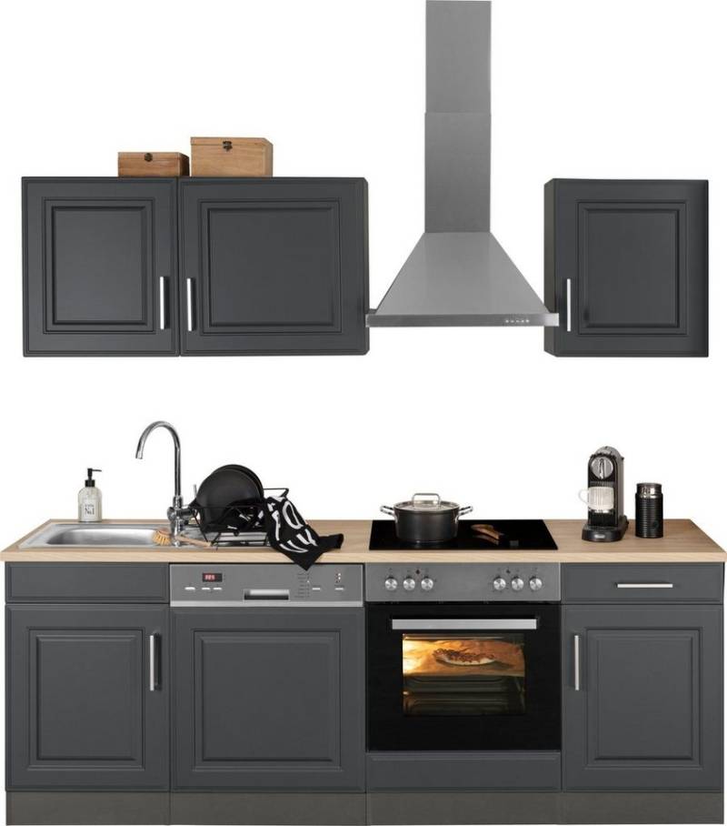 KOCHSTATION Küchenzeile KS-Stockholm, Breite 220 cm, mit hochwertigen MDF Fronten im Landhaus-Stil von KOCHSTATION