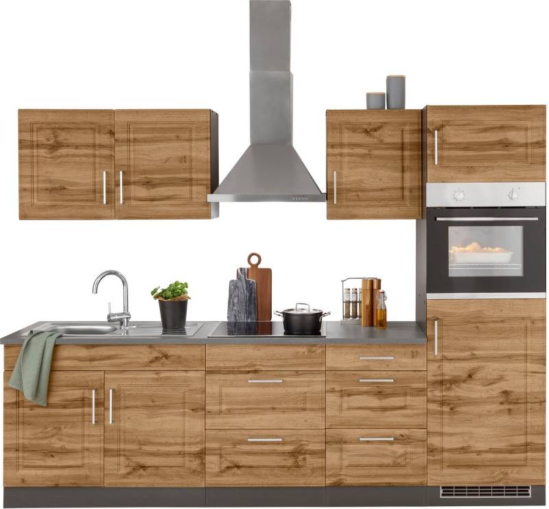 KOCHSTATION Küchenzeile KS-Stockholm, Breite 270 cm, mit hochwertigen MDF Fronten im Landhaus-Stil von KOCHSTATION