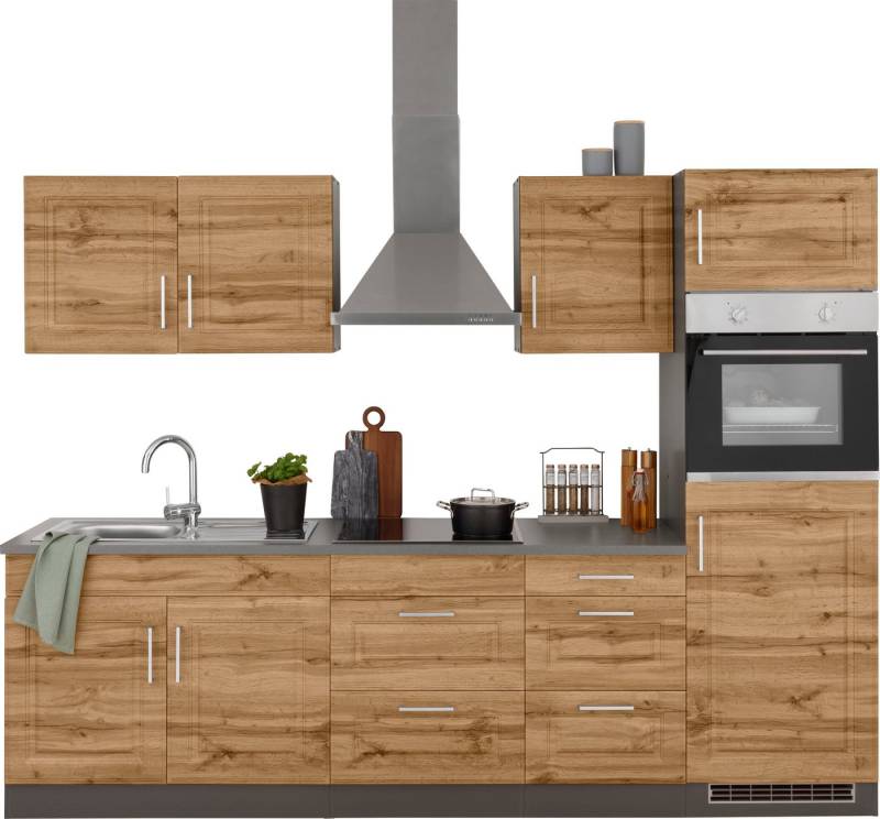 KOCHSTATION Küchenzeile KS-Stockholm, Breite 270 cm, mit hochwertigen MDF Fronten im Landhaus-Stil von KOCHSTATION