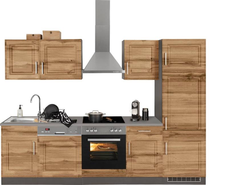KOCHSTATION Küchenzeile KS-Stockholm, Breite 280 cm, mit hochwertigen MDF Fronten im Landhaus-Stil von KOCHSTATION