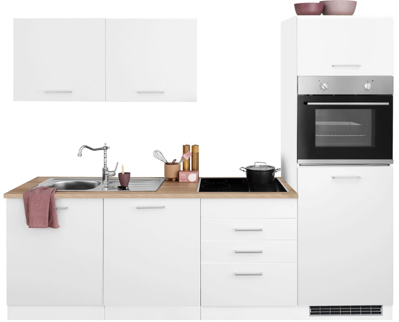 HELD MÖBEL Küchenzeile Visby, ohne E-Geräte, Breite 240 cm für Kühlschrank und Geschirrspüler von HELD MÖBEL