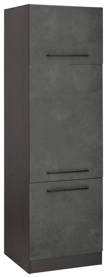 HELD MÖBEL Kühlumbauschrank Tulsa 60 cm breit, 200 cm hoch, 3 Türen, schwarzer Metallgriff von HELD MÖBEL