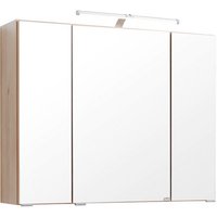 HELD MÖBEL Spiegelschrank »Montreal«, 3-türig, LED, BxH: 80 x 64 cm - braun von HELD MÖBEL