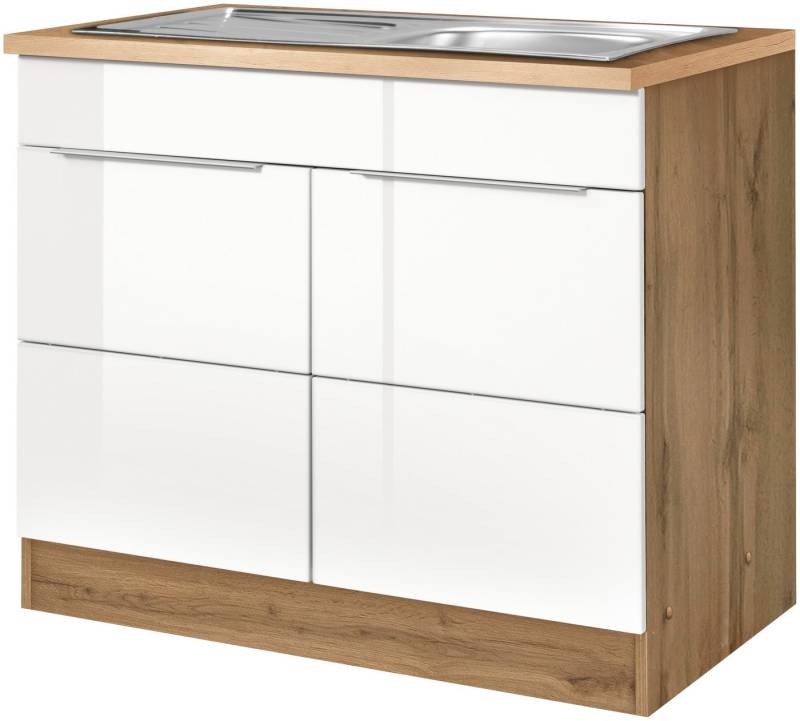 KOCHSTATION Spülenschrank KS-Brindisi 100 cm breit, inklusive Einbauspüle von KOCHSTATION