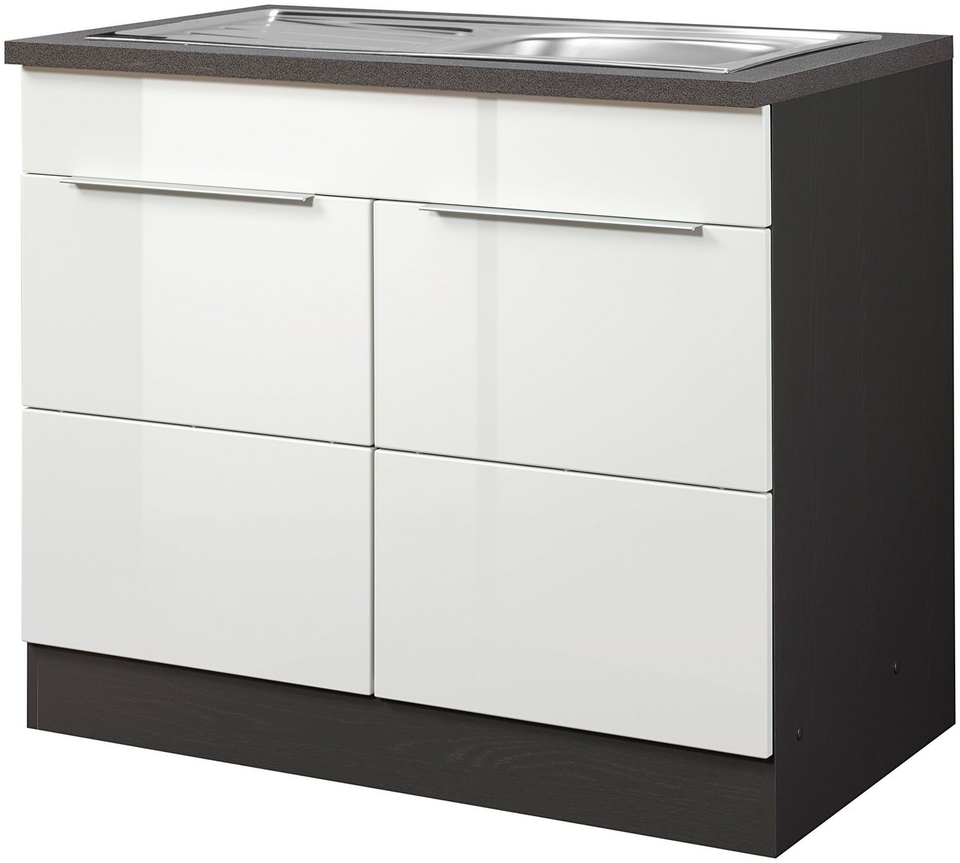 Kochstation Spülenschrank KS-Brindisi 100 cm breit, inklusive Einbauspüle von Kochstation