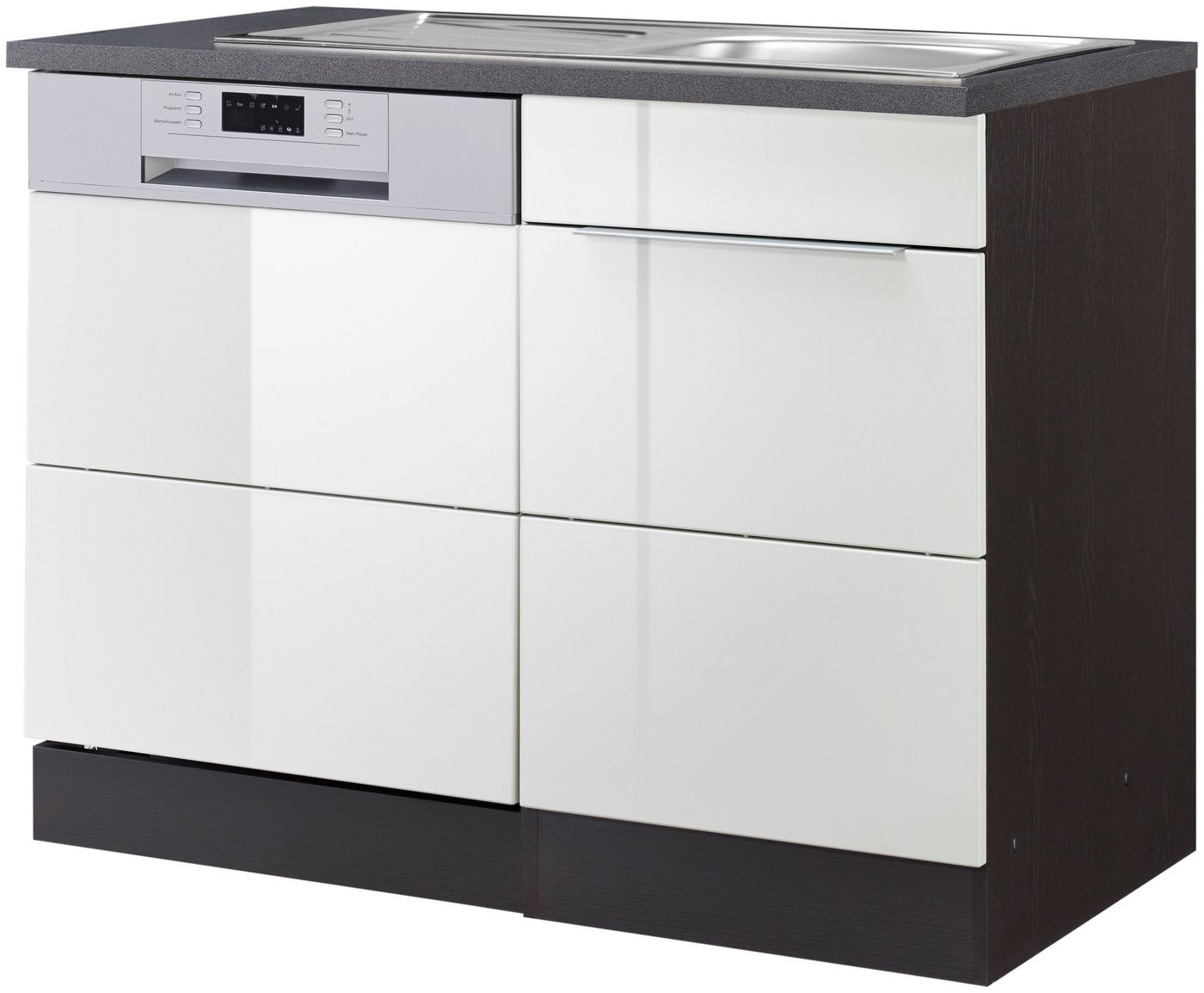 Kochstation Spülenschrank KS-Brindisi 110 cm breit, inkl. Möbeltür für Geschirrspüler sowie Einbauspüle von Kochstation