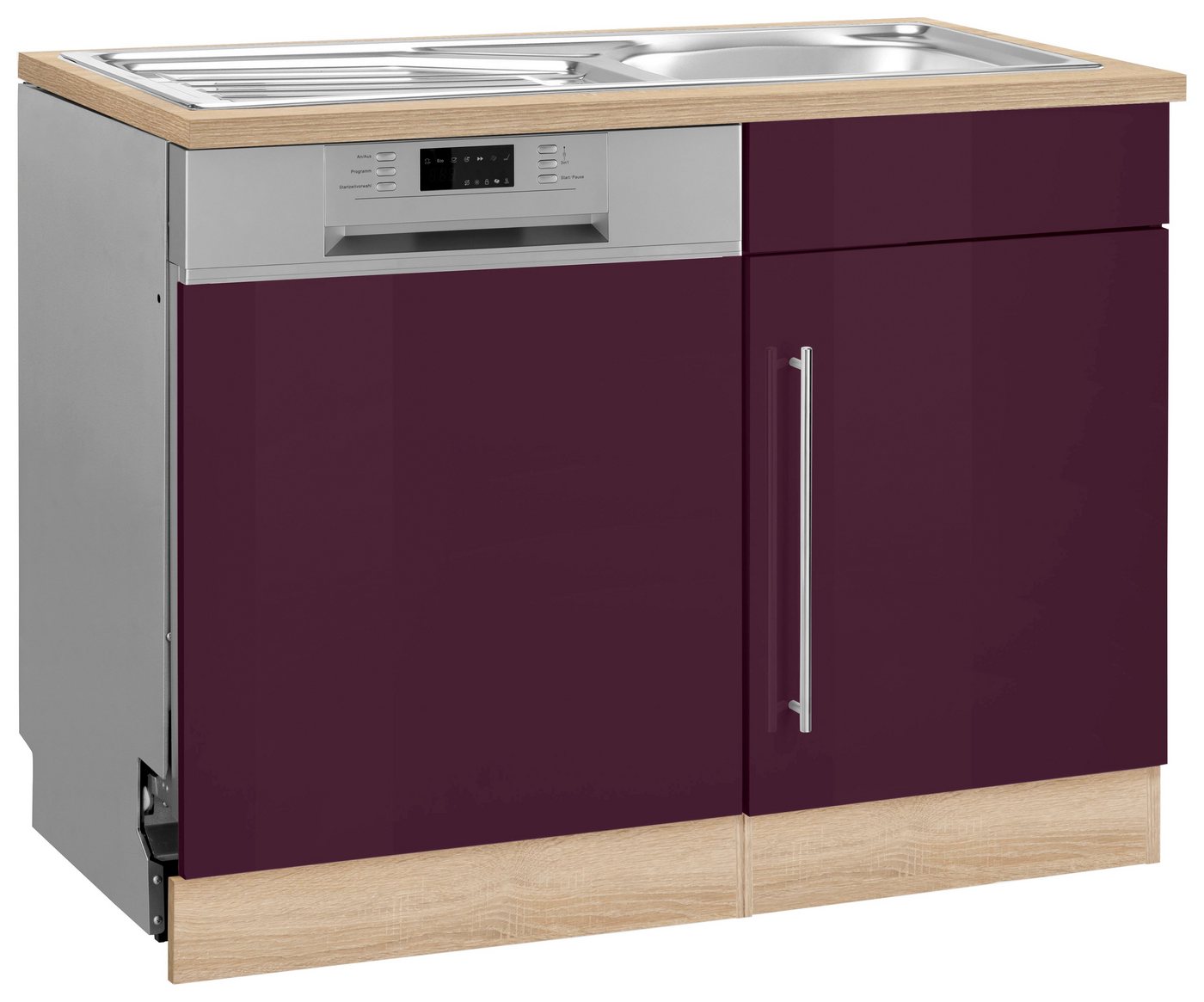 Kochstation Spülenschrank KS-Samos 110 cm breit, inkl. Tür/Sockel für Geschirrspüler von Kochstation
