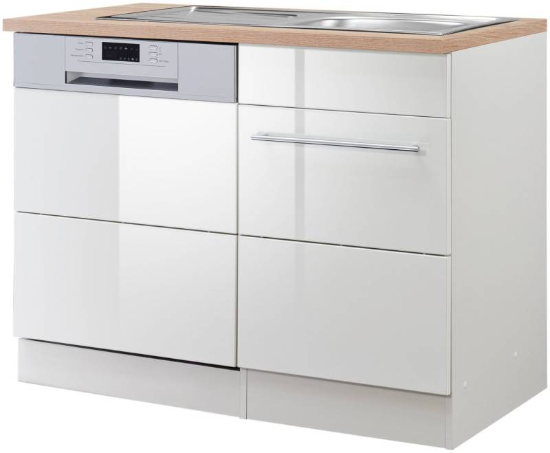 KOCHSTATION Spülenschrank KS-Wien Breite 110 cm, inkl. Möbelfront für teilintegrierbaren Geschirrspüler von KOCHSTATION