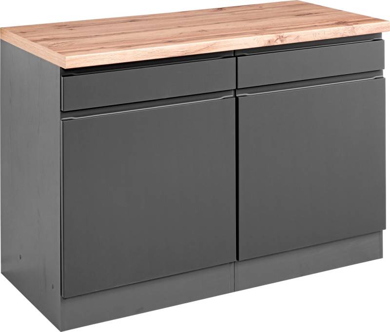 KOCHSTATION Unterschrank KS-Bruneck >>Bruneck<< 120 cm breit, für viel Stauraum, hochwertige MDF-Fronten von KOCHSTATION