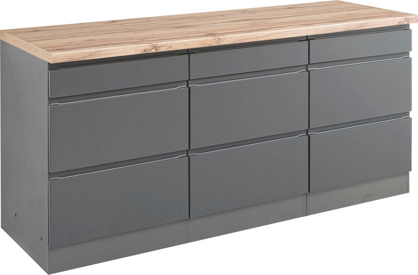 KOCHSTATION Unterschrank KS-Bruneck >>Bruneck<< 180 cm breit, für viel Stauraum, hochwertige MDF-Fronten von KOCHSTATION