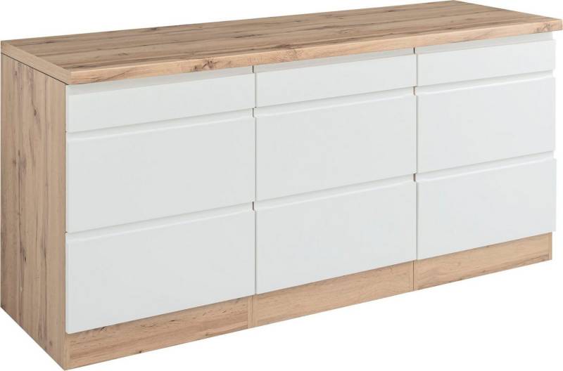 KOCHSTATION Unterschrank KS-Bruneck >>Bruneck<< 180 cm breit, für viel Stauraum, hochwertige MDF-Fronten von KOCHSTATION