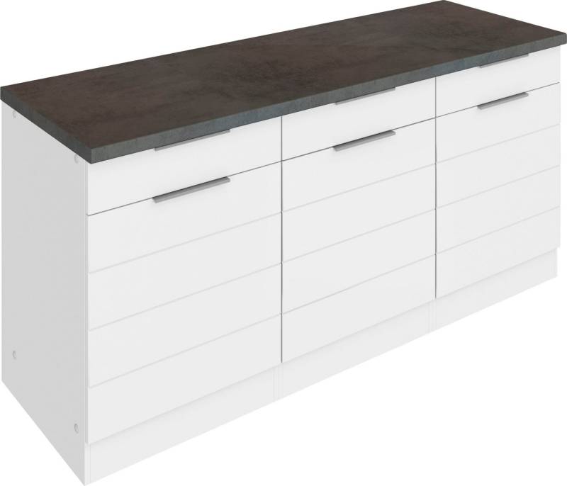 KOCHSTATION Unterschrank KS-Luhe 180 cm breit, für viel Stauraum, MDF-Fronten mit waagerechter Lisene von KOCHSTATION