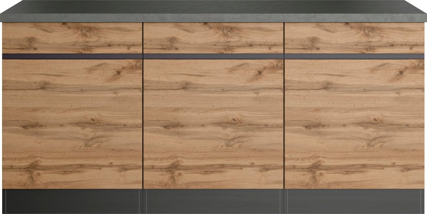 Kochstation Unterschrank KS-Riesa Breite 180 cm, MDF-Fronten von Kochstation