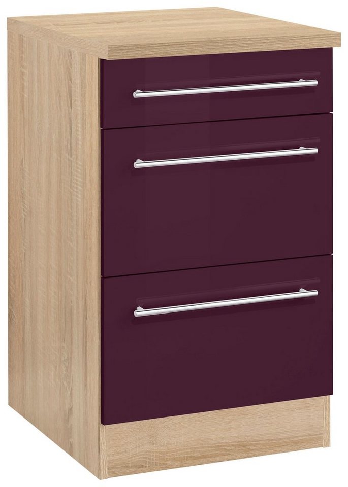 KOCHSTATION Unterschrank KS-Samos 50 cm breit, mit 2 großen Auszügen von KOCHSTATION