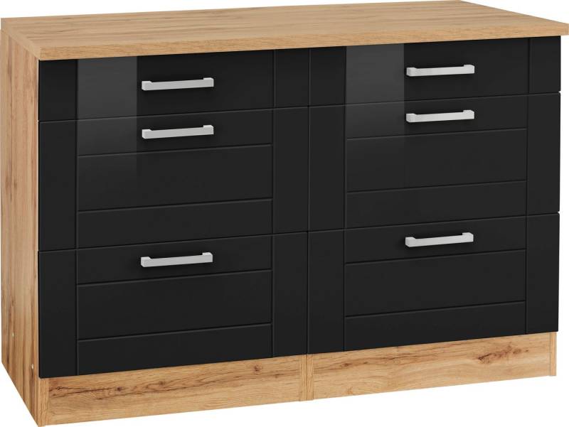 KOCHSTATION Unterschrank KS-Tinnum 120 cm breit, Metallgriffe, MDF Fronten, mit 2 Schubkästen von KOCHSTATION