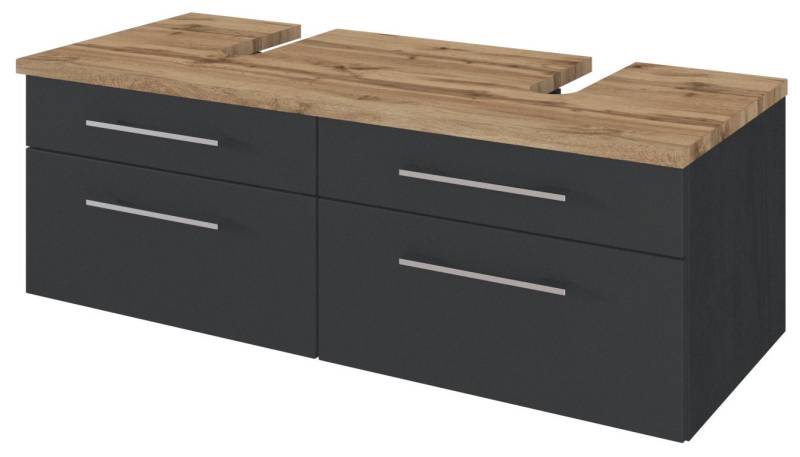 HELD MÖBEL Unterschrank Unterbeckenschrank Davos 120 cm graphit/matt grau von HELD MÖBEL