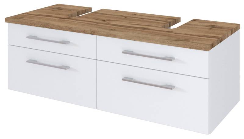 HELD MÖBEL Unterschrank Unterbeckenschrank Davos 120 cm weiß/matt weiß von HELD MÖBEL
