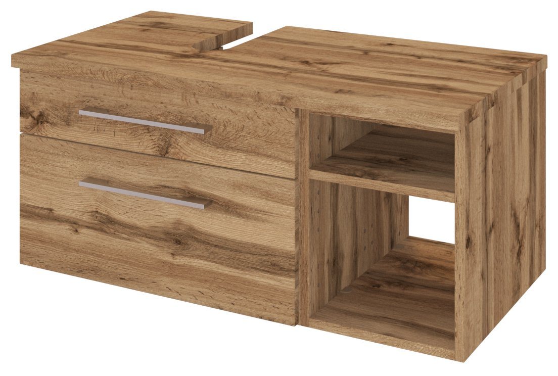 HELD MÖBEL Unterschrank Unterbeckenschrank Davos 90 cm (links) Wotaneiche/Wotaneiche von HELD MÖBEL
