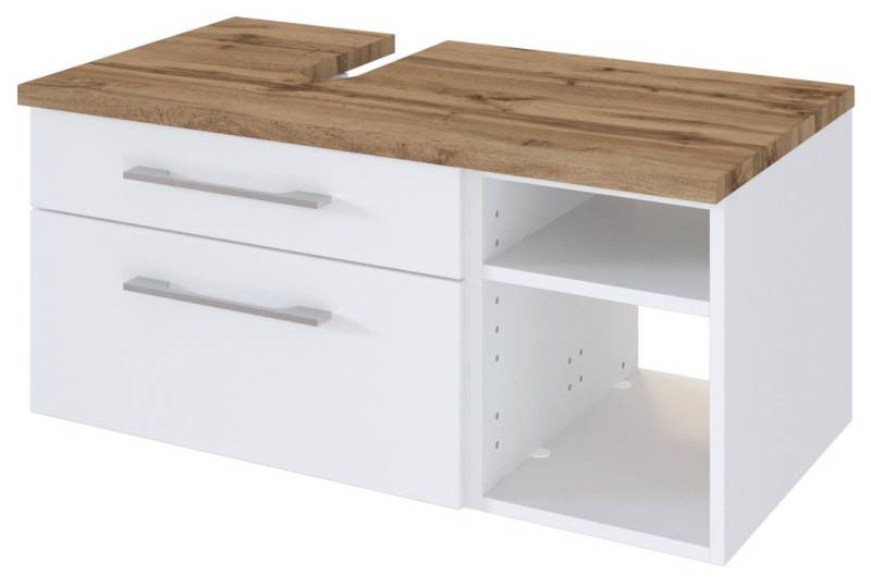 HELD MÖBEL Unterschrank Unterbeckenschrank Davos 90 cm (links) weiß/matt weiß von HELD MÖBEL