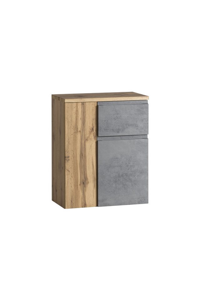 HELD MÖBEL Unterschrank Unterschrank Paris in Betongrau/Wotaneiche - 65x79x35 cm (BxHxT) von HELD MÖBEL