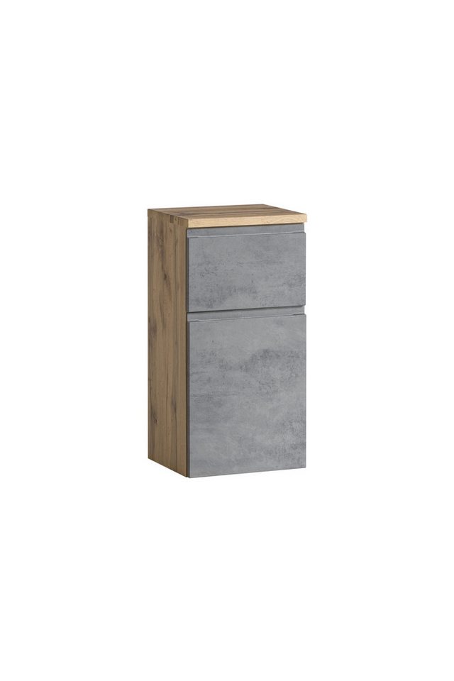 HELD MÖBEL Unterschrank in Betongrau, Wotaneiche, MDF - 40x79x35cm (BxHxT) von HELD MÖBEL