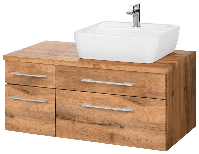 welltime Waschbeckenunterschrank Davos Badmöbel, Waschtisch inkl. Waschbecken, Breite 90 cm von welltime