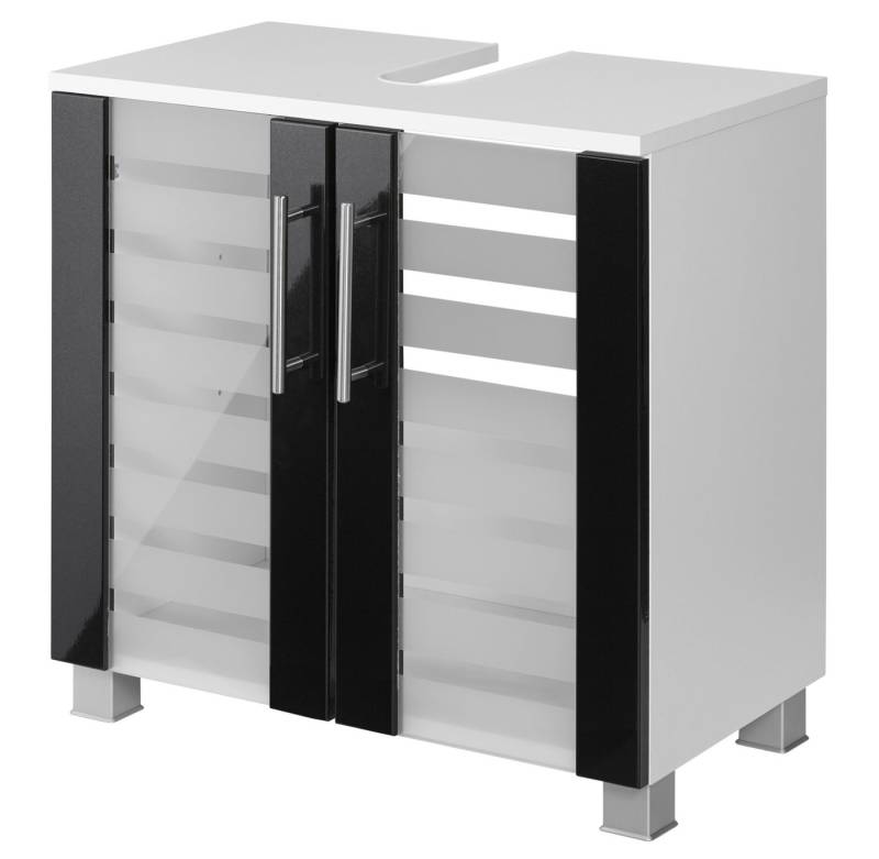 welltime Waschbeckenunterschrank Jaca Breite 60 cm, mit MDF Hochglanz-Fronten von welltime